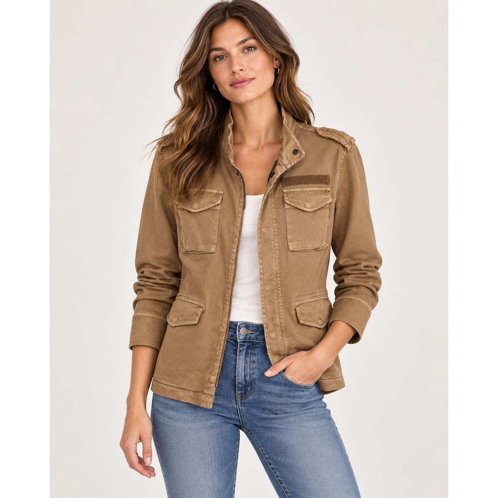 Anine Bing Women Sand Military Jacket A-01-7002-220 Size S Cotton Blend Utility